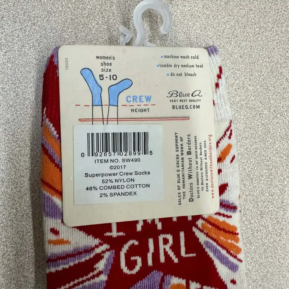 Blue Q I'm A Girl, What's Your‎ Superpower Women's Crew Socks